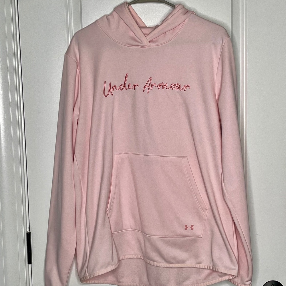 Baby Pink Light Women's Under Armour Embroidered Hoodie Large NWOT Limited Kohls